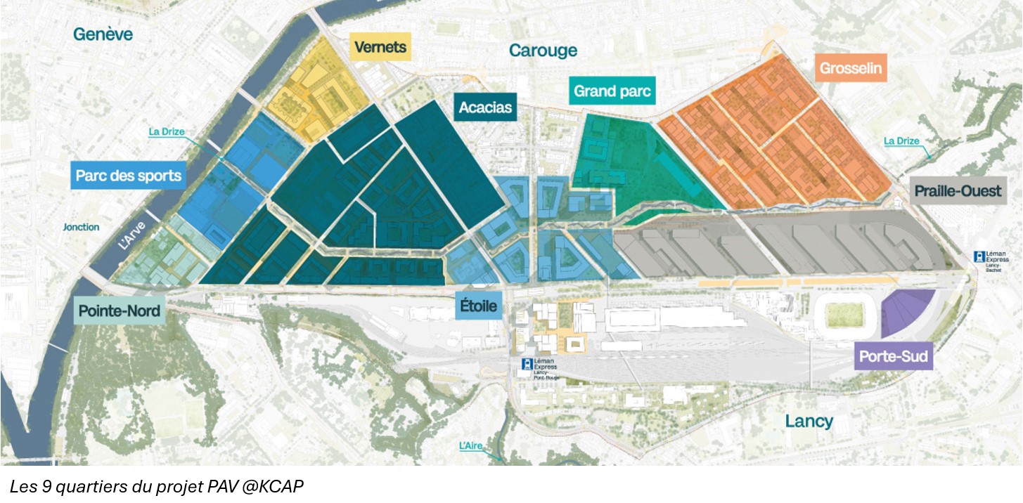 Les 9 quartiers du projet PAV