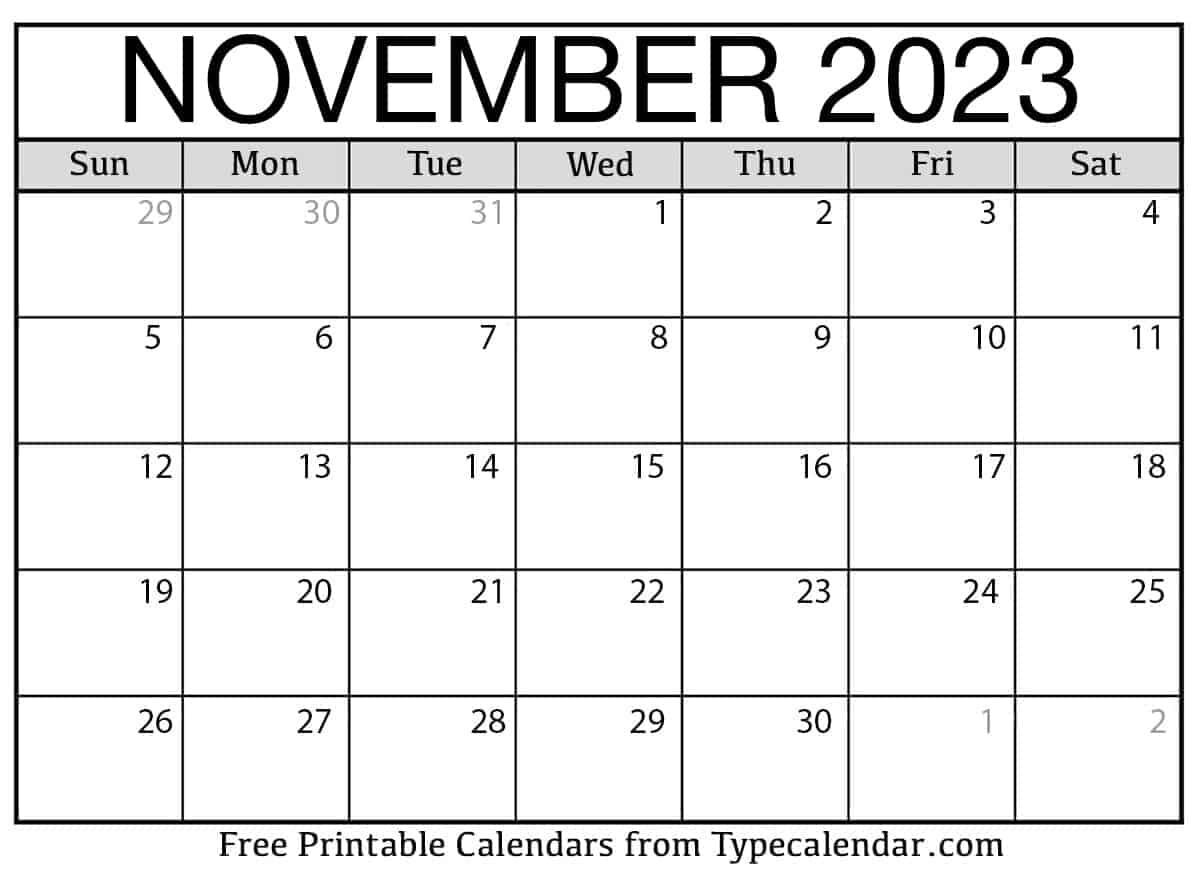 Avatar: November 2023 Calendar
