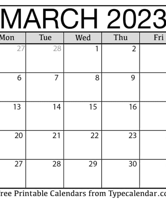 avatar March 2023 Calendars
